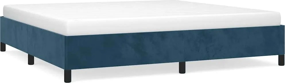 347346 vidaXL Рамка за легло без матрак, тъмносиня, 200x200 см, кадифе