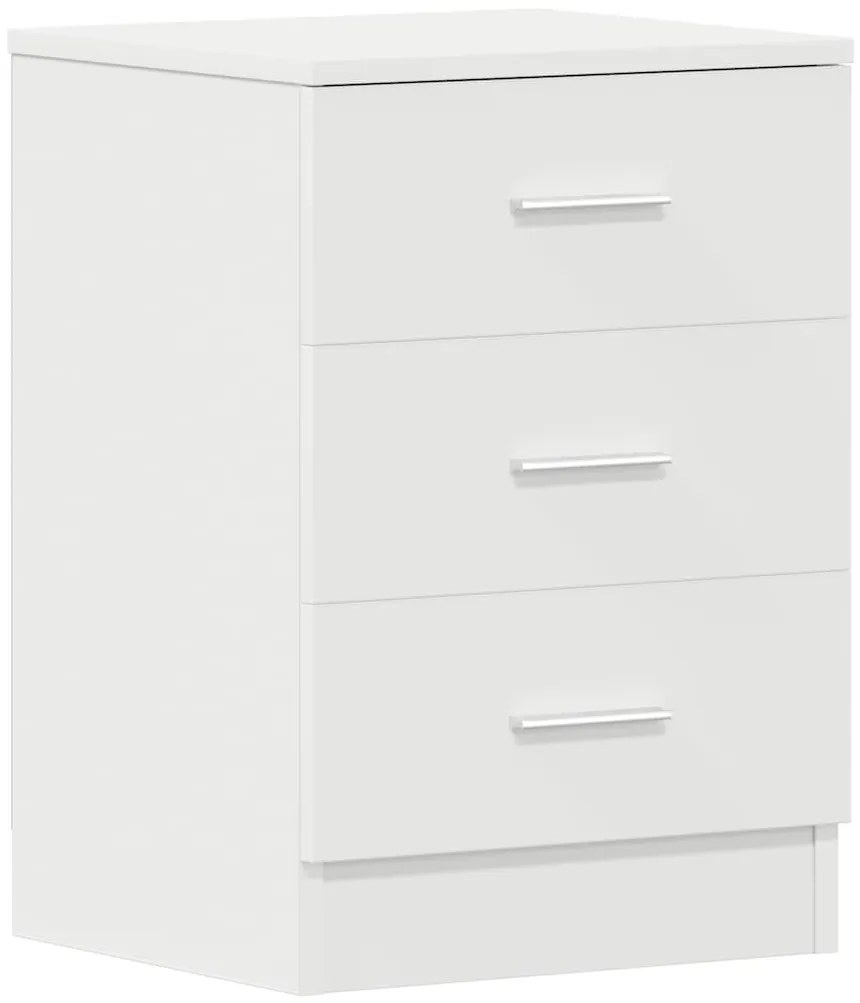800450 vidaXL Нощно шкафче, бяло, 38x35x56 см, инженерно дърво