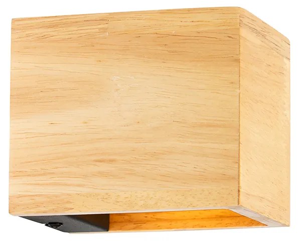 Комплект от 2 интелигентни стенни лампи дъбов дървен материал с Wi-Fi G9 - Transfer