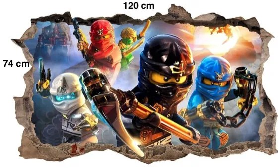 Перфектен детски стикер за декорация NINJA GO 120 x 74 cm