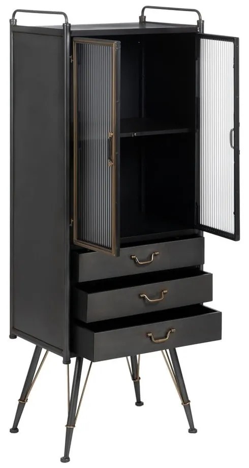 Черна метална витрина 58x150 cm Brick – Ixia