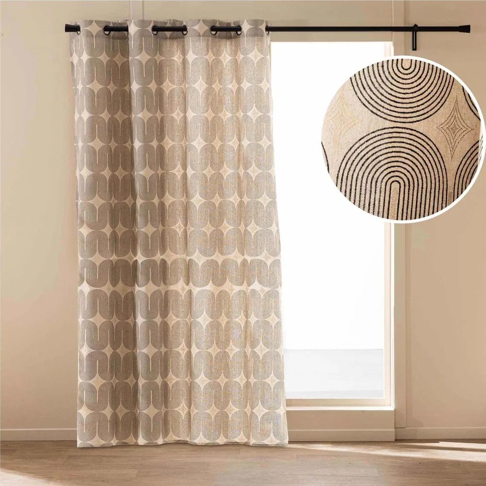 Черно/бежово перде 140x240 cm Ondine – douceur d'intérieur