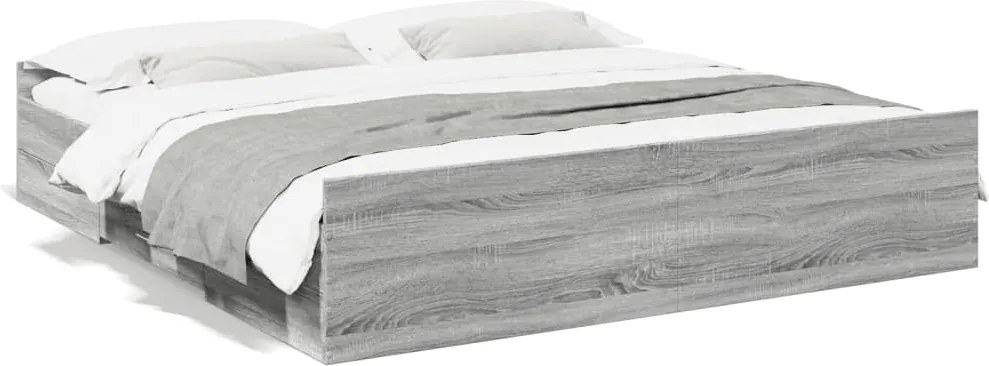 3280277 vidaXL Рамка за легло с чекмедже сив сонома 100x200 см инженерно дърво