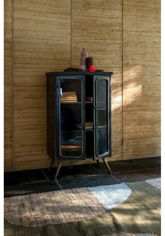Черна метална витрина 60x100x35 cm Denza – Dutchbone