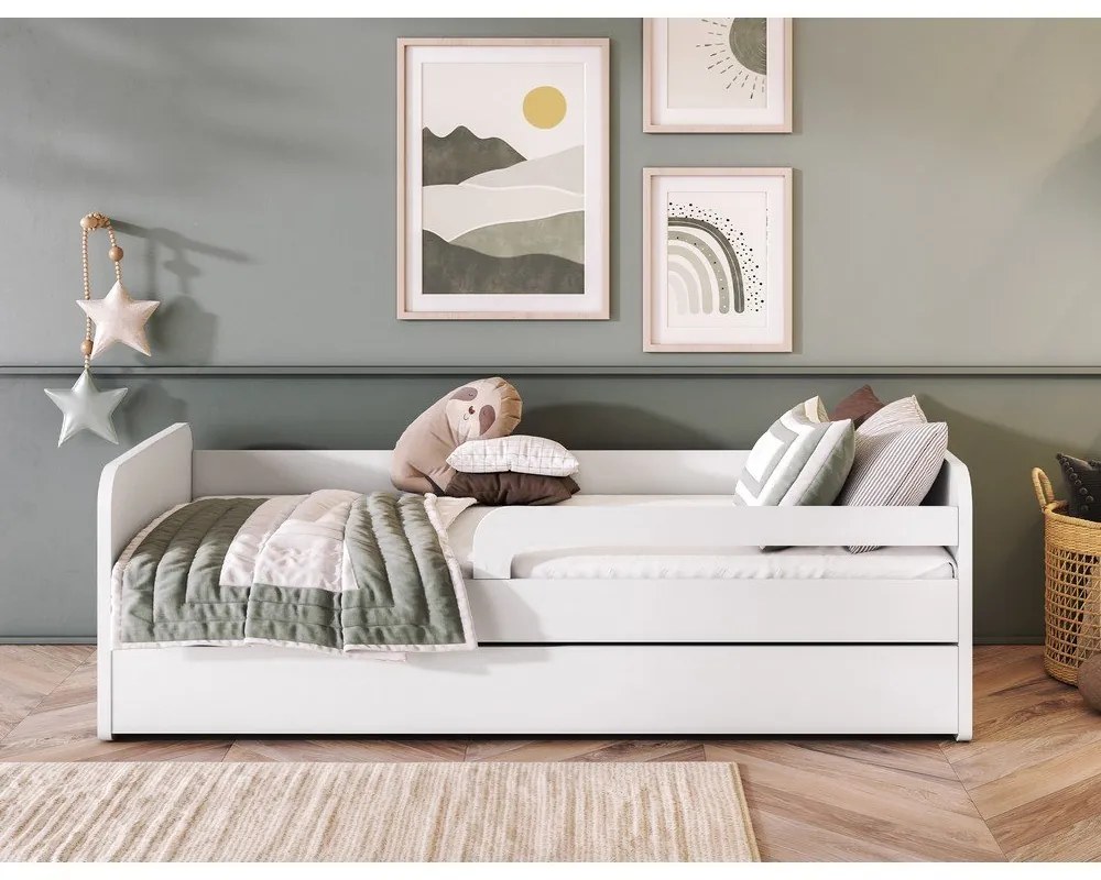 Бяло детско легло с включен матрак и подматрачна рамка 80x160 cm Duuli – ELTAP