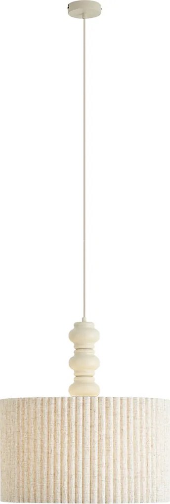 Japandi висяща лампа бежова с ленен абажур 50 см - Fedde