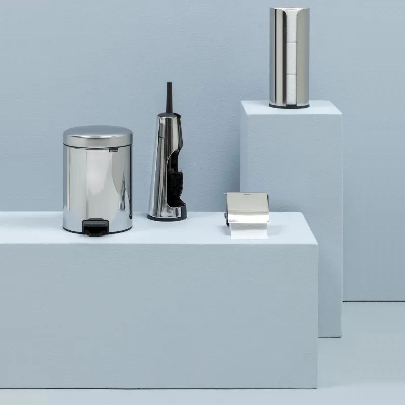 Разопакован: Кош за боклук с педал Brabantia NewIcon 649010, 5 л, Леко затваряне, Противоплъзгаща основа, Инокс
