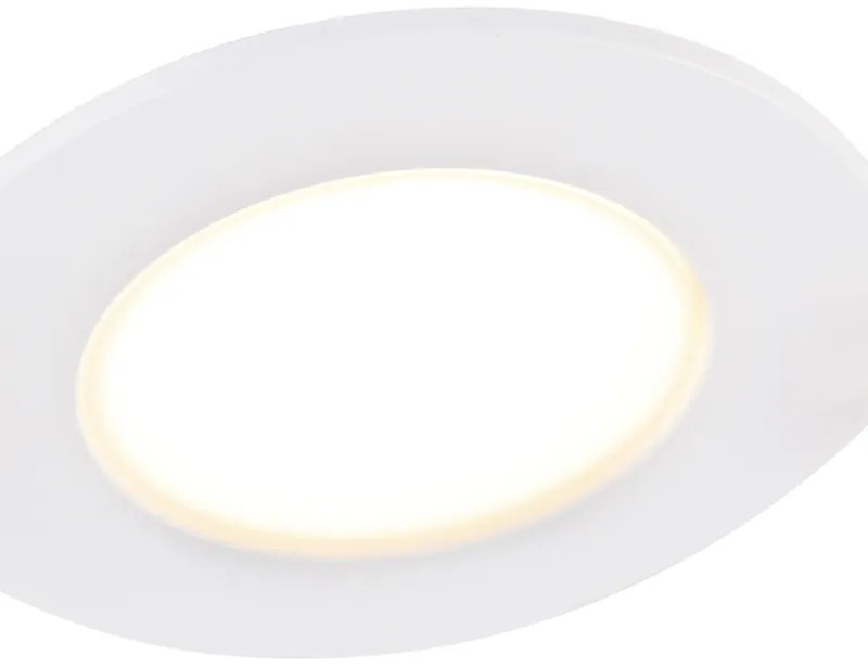 Комплект от 6 бели вградени лунички с LED димиране до топло 7W IP65 - Blanca