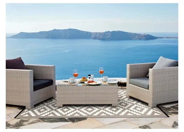 Béžovo-bílý oboustranný koberec vhodný i do exteriéru Green Decore Nirvana, 120 x 180 cm