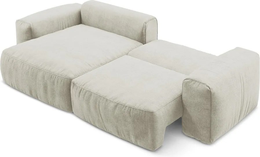 Бежов шенилов сгъваем ъглов диван (ляв ъгъл) Kuki – Makamii