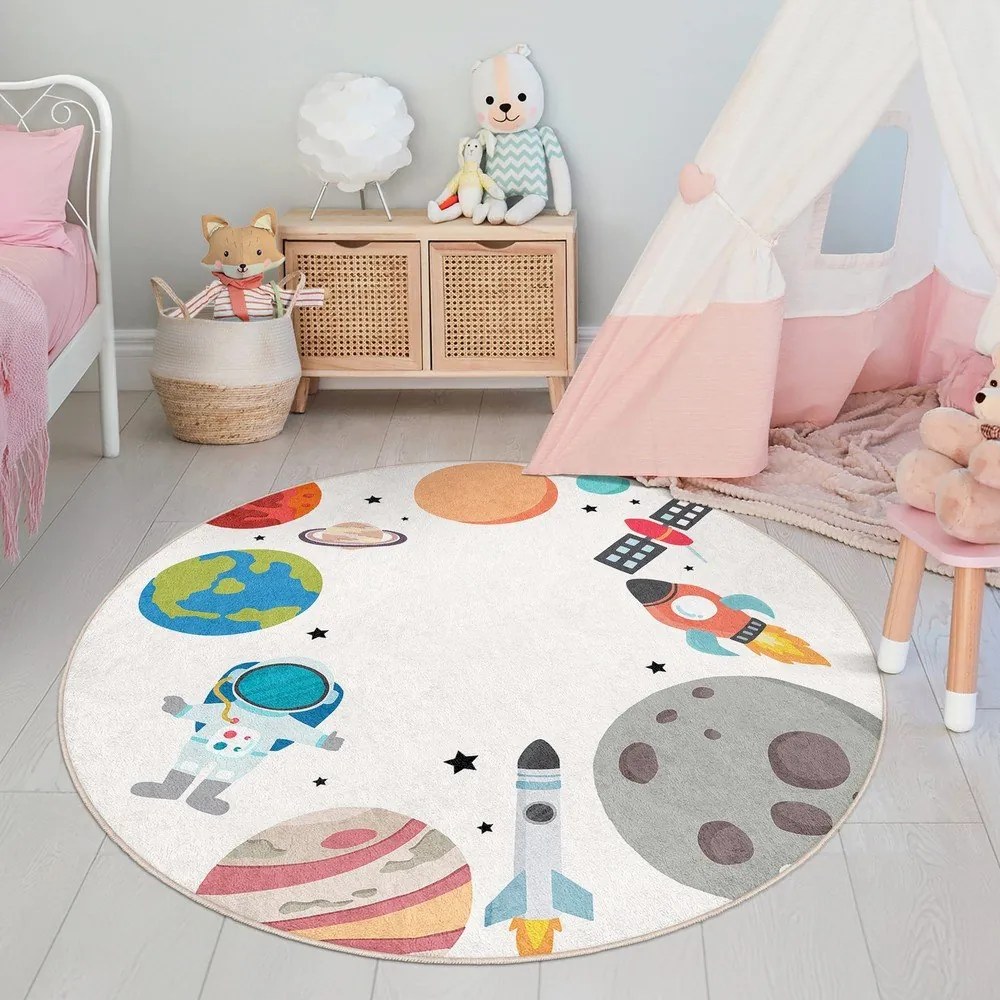 Детско килимче за игра подходящо за пране ø120 cm Space Trip – Mila Home