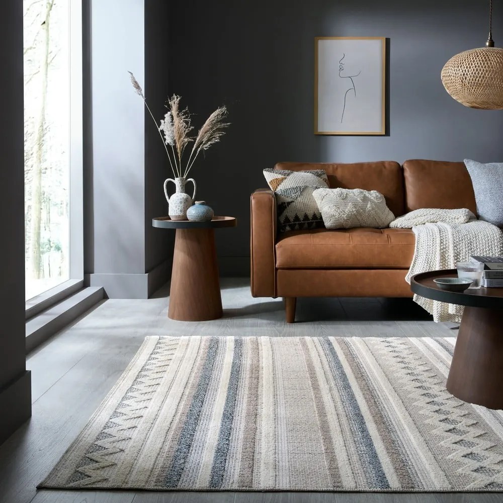Сиво-бежов килим подходящ за пране 194x290 cm Everette – Flair Rugs