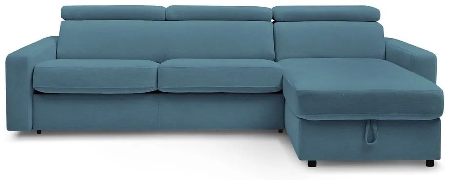Син разтегателен ъглов диван (променлив) Monaco – Bobochic Paris