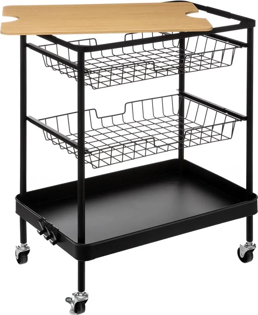 Кухненска количка 5five, Средна, Метал, С подвижен плот