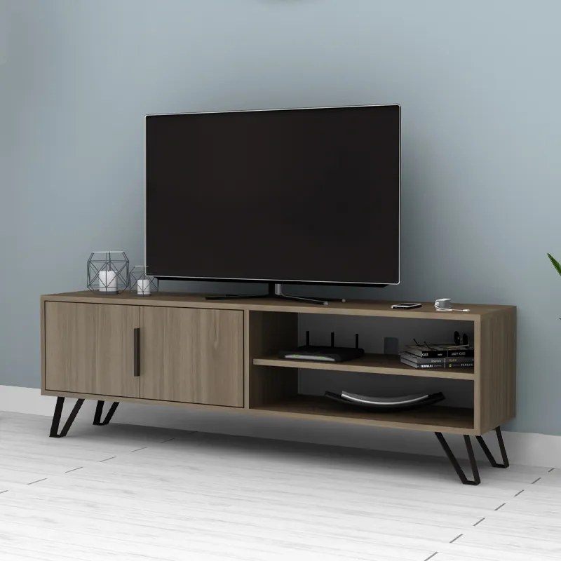Меламиново ТВ мебели Foot в цвят орех 160x35x49см.