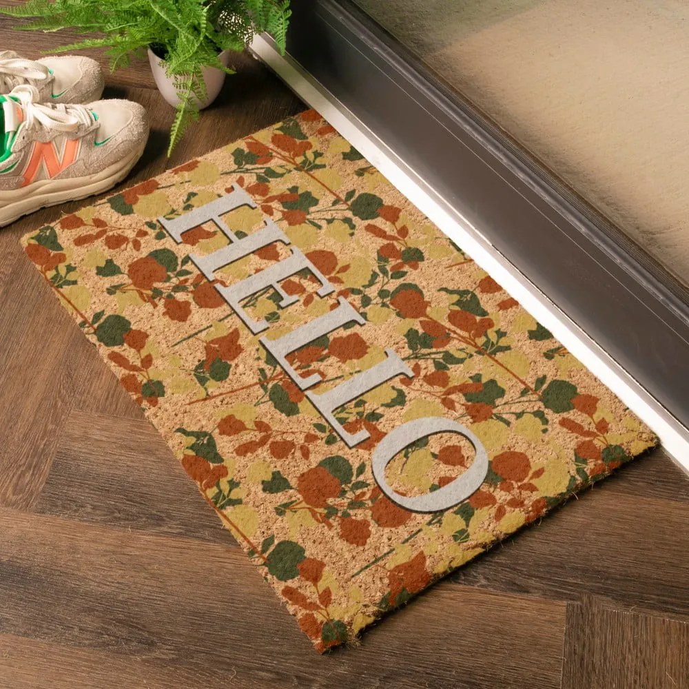 Изтривалка от кокосови влакна 40x60 cm Hello Floral – Artsy Doormats