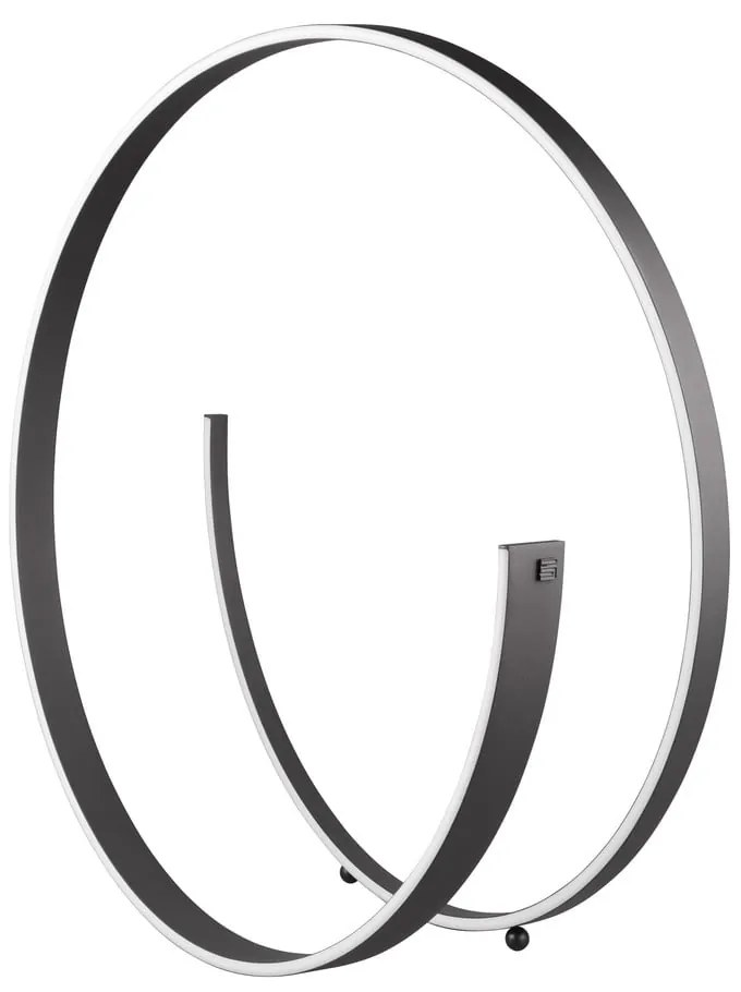 Черна LED подова лампа с гласово управление/ управление чрез мобилно приложение с метален абажур (височина 75 cm) Cinardi – CINQUE