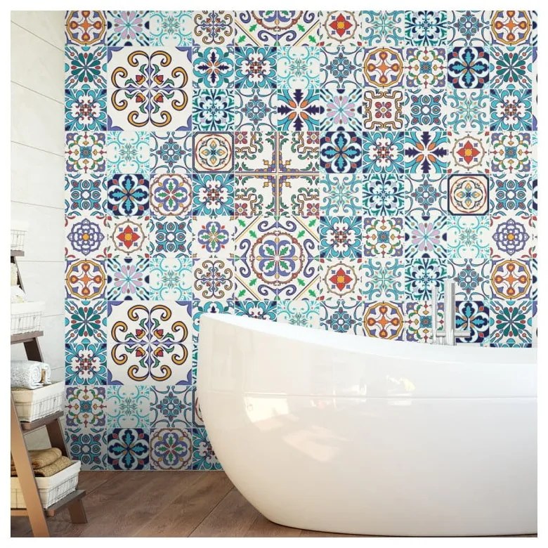 Комплект от 60 стикера за стена Tiles Azulejos , 10 x 10 cm Antibes - Ambiance
