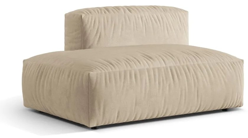 Бежов кадифен модул за диван (ляв ъгъл) Martina – Micadoni