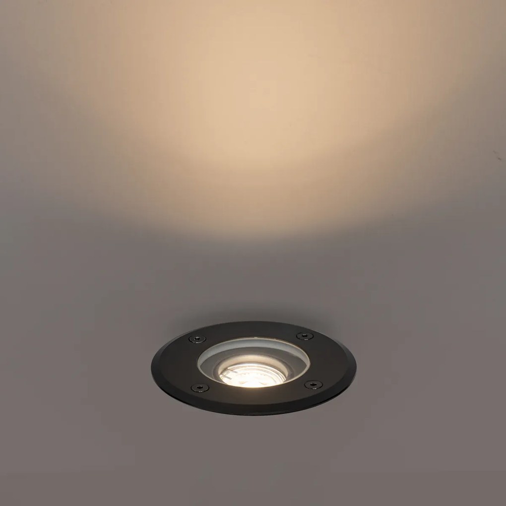 Комплект от 6 модерни външни наземни прожектори черни 35 мм регулируеми IP65 - Delux