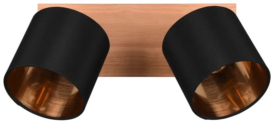 Прожектор в черен и естествен цвят ø 12 cm Tommy – Trio