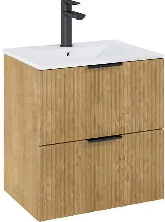 Шкаф Unik Reef с 2 чекмеджета и умивалник, 615 x 465 mm, Light Oak