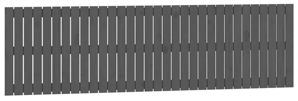 824830 vidaXL Стенна табла за спалня, сива, 204x3x60 см, борово дърво масив