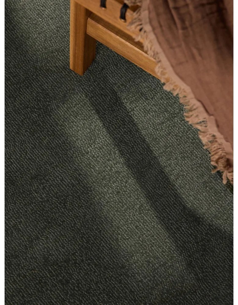 Тъмнозелен ръчно изработен кръгъл килим със смес от вълна ø 160 cm Kari Organic – Villeroy&amp;Boch