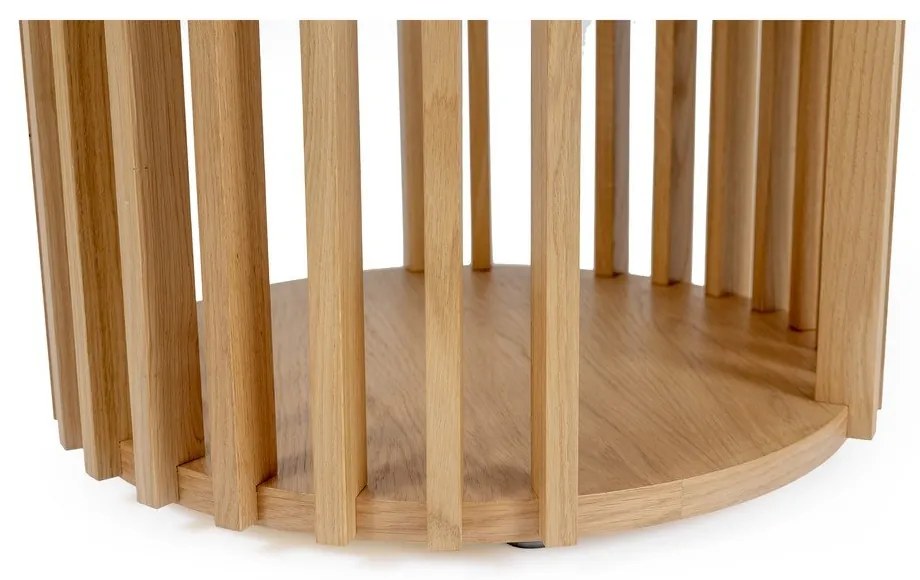 Масичка за кафе от дъб с барабан, ø 53 cm - Woodman