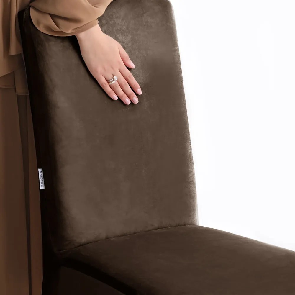 Кафяво ластично покривало за стол 48 cm Sento – Restilo