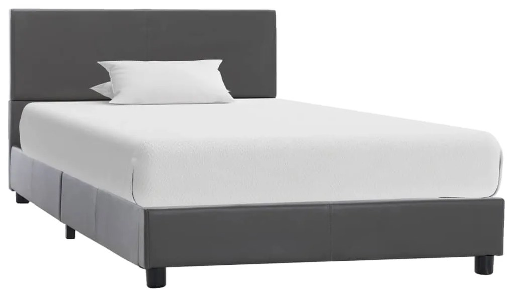 284775 vidaXL Рамка за легло, сива, изкуствена кожа, 100x200 cм