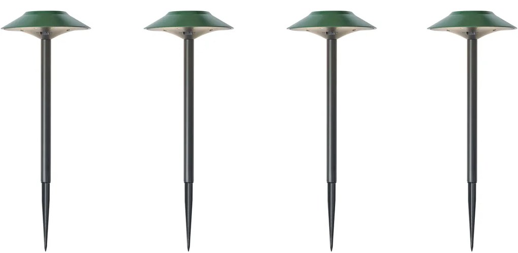 Комплект от 4 зелени градински прожектора с LED IP44 соларни - Mushroom