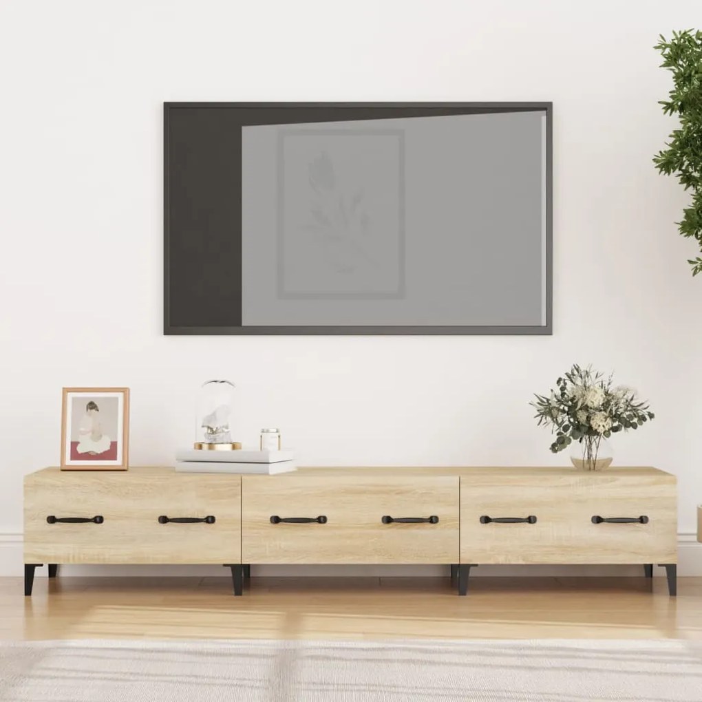 812648 vidaXL ТВ шкаф, сонома дъб, 150x34,5x30 см, инженерно дърво