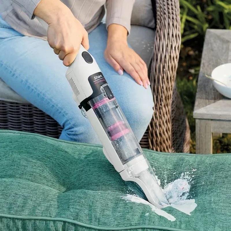 Безжична прахосмукачка за петна Shark StainForce HX100EUT, 100W, 15 мин, Килими, Тапицерия, Матраци, Самопочистване, Бял