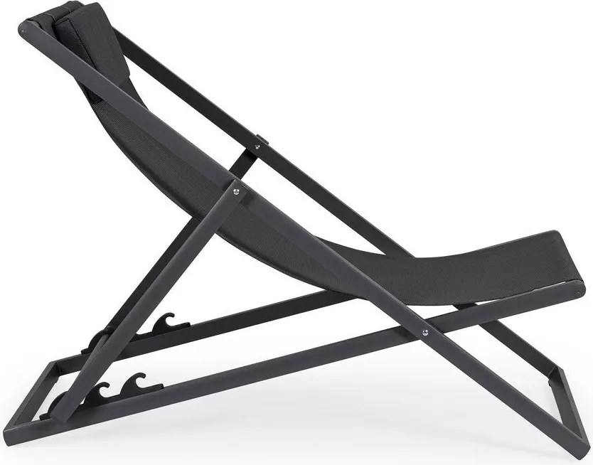 Антрацитен градински шезлонг метален Taylor – Bizzotto