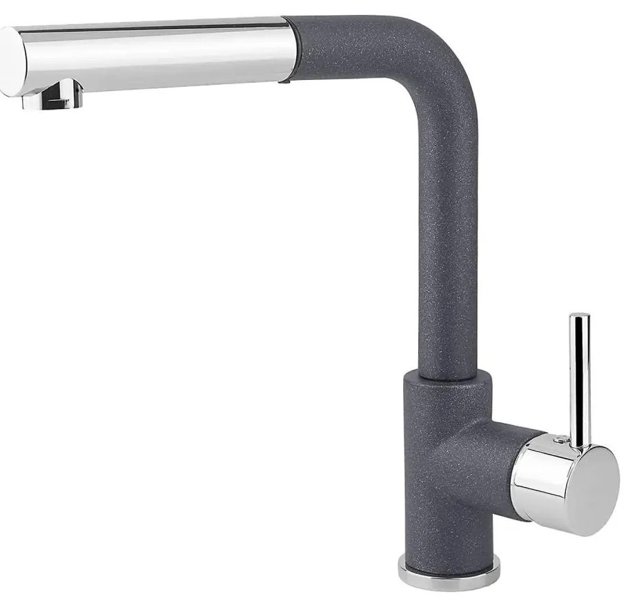 Concept BDG4527DG-Кухненски смесител с изтегляща се душ глава, 26,9 cm, гранит/тъмносив