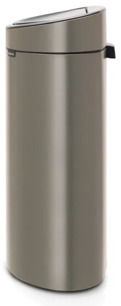 Кош за боклук Brabantia Touch Bin New 649732, 40 л, Безшумно и плавно затваряне, Плосък гръб, Сив