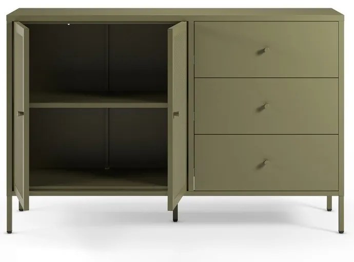 Зелен метален скрин 140x90x40 cm Fayna – Marckeric