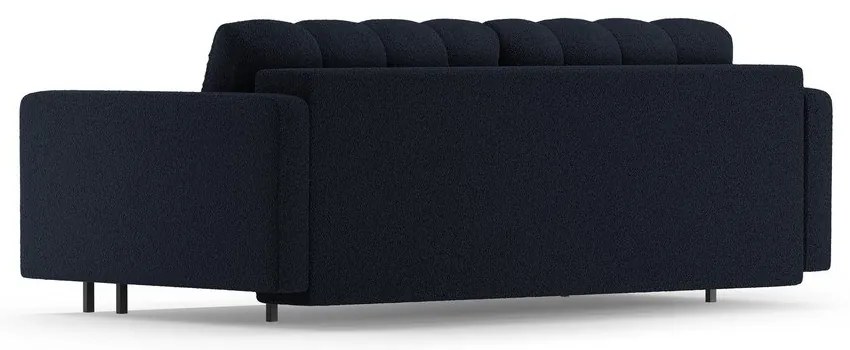 Тъмносин разтегателен диван с място за съхранение от букле 222 cm Bali – Cosmopolitan Design