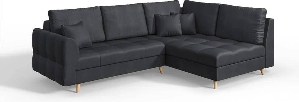 Тъмносив ъглов диван (десен ъгъл) Ariella - Ropez
