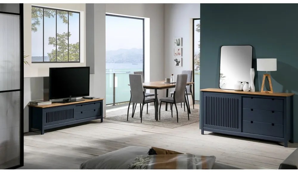 Сив дървен скрин с чекмеджета Bruna - Marckeric