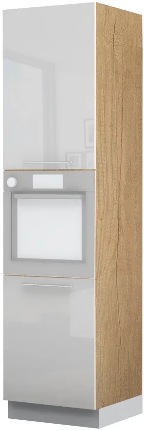 Висок подов шкаф за фурна Raval K23-60-2KR-Oak - White glossy