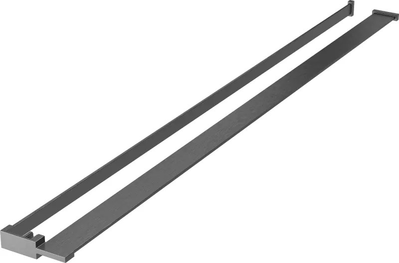 Mexen рафт за душ стена с релса за кърпи, гън сиво четкано - 800-02-66