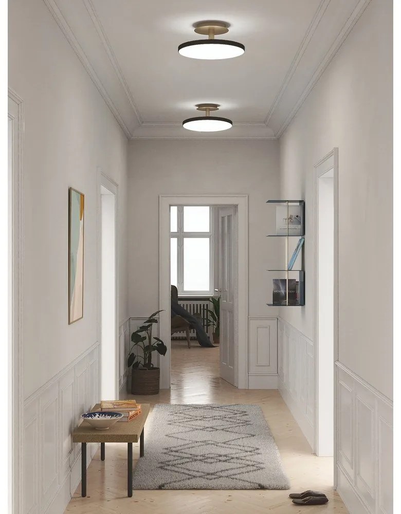 Черно LED осветително тяло за таван с метален абажур ø 43 cm Asteria Up - UMAGE