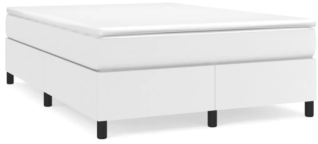 3121048 vidaXL Рамка за легло с пружини бяла 140x200 см изкуствена кожа