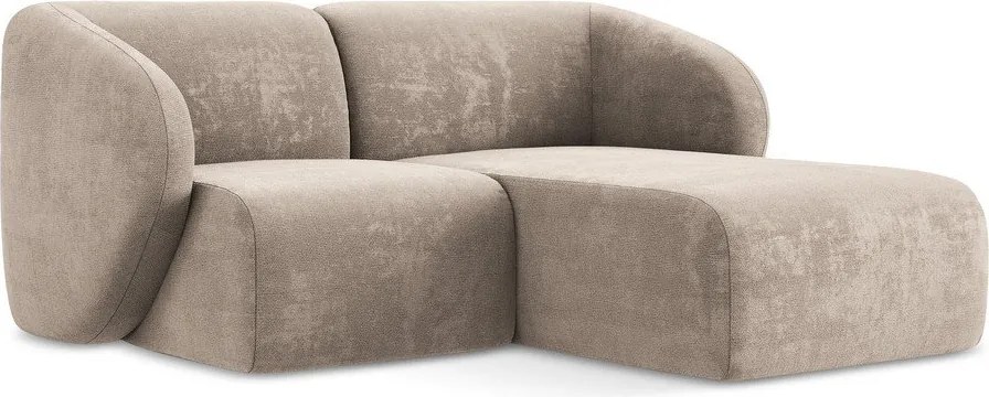 Светлокафяв шенилов ъглов диван (десен ъгъл) Lani – Makamii