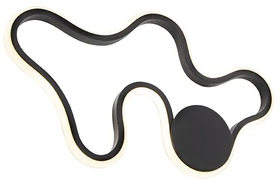 Модерен стенен аплик черен с LED - Plomp