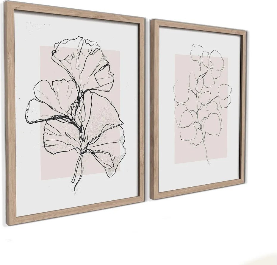 Печатни картини в комплект 2 бр. с включена рамка 30x40 cm Floral Set – Styler