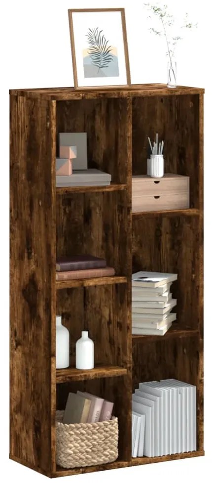 852793 vidaXL Библиотека, опушен дъб, 50x25x105 см, инженерно дърво