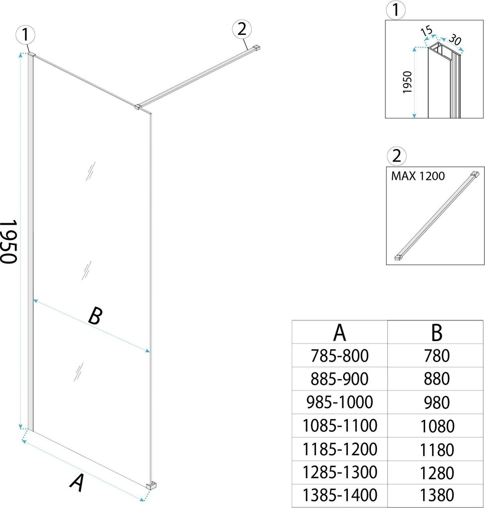 Параван за душ Rea Flexi Transparent / Brush Gold 130
